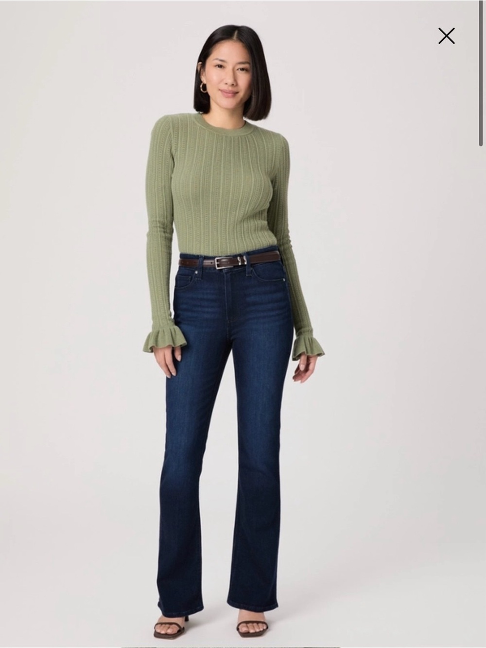 PAIGE Dark Indigo Boot Cut Jeans